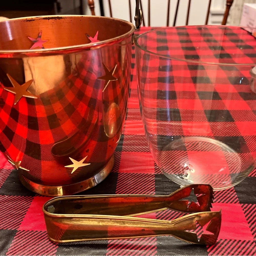 Vintage Copper Star Ice Bucket Tongs